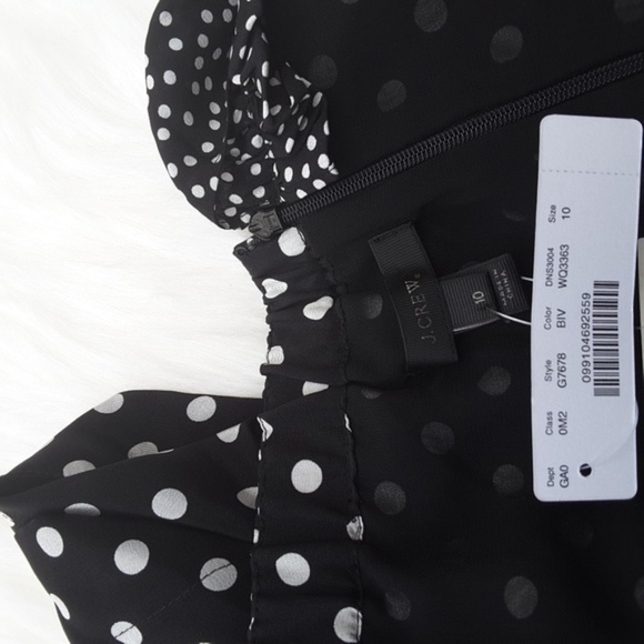 NWT J. Crew One Shoulder Polka Dots Bow Top 6&10 - Picture 7 of 7